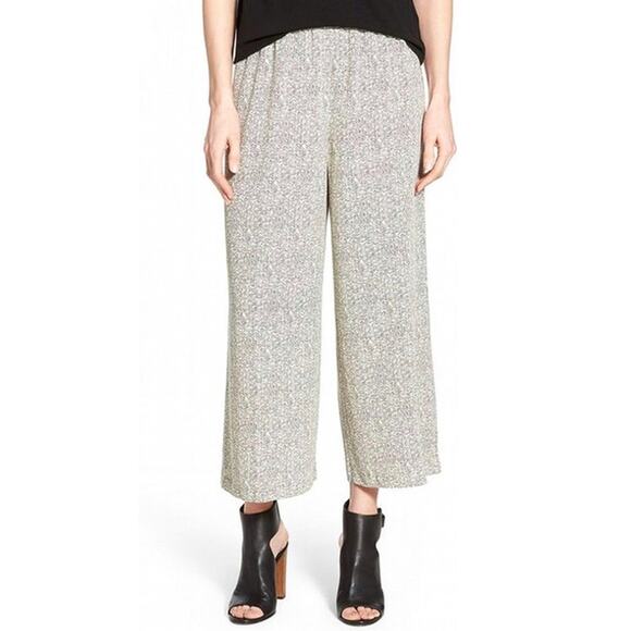 Eileen Fisher Tencel Viscose Chevron Printed Wide Crop Pant Size Medium - Picture 1 of 5